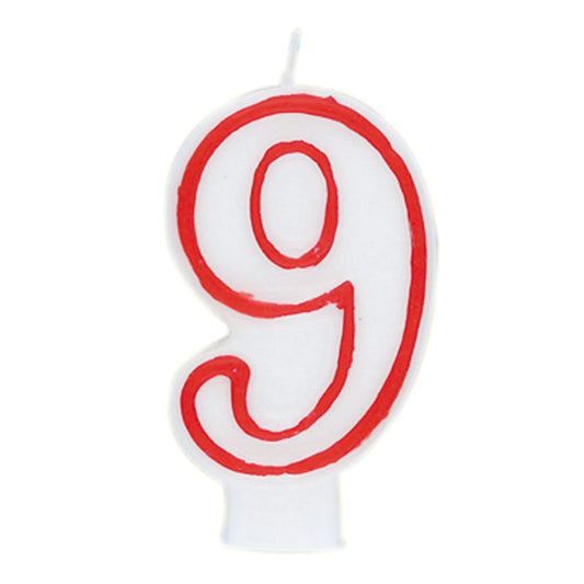 Unique Vibrant Rainbow Border Birthday Candle - Number 9