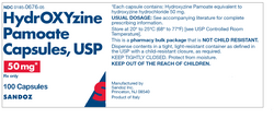 HYDROXYZINE PAM CP 50MG 500