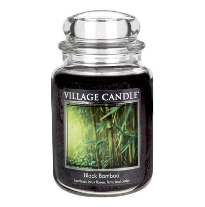 Village Candle Tall Bowl Candle - Black Bamboo