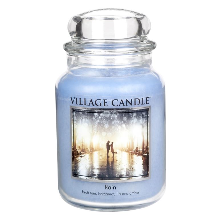 Village Candle Large Glass Apothecary Jar Candle - Rain