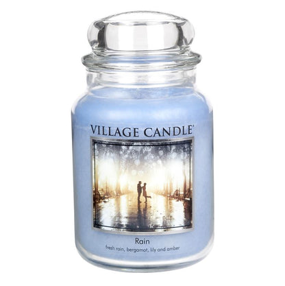 Village Candle Medium Glass Apothecary Jar Candle - Rain