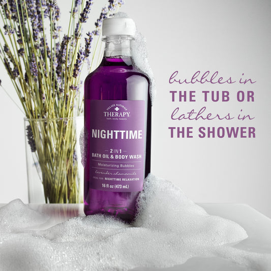 Village Nat. Bath Oil & Body Wash 2In1 Nighttime 16oz