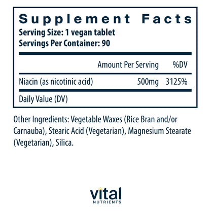NIACIN 500MG TABLET 100CT MAJOR