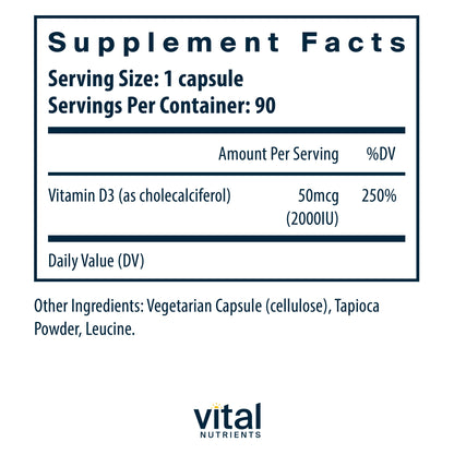 VITAMIN D3 2000IU TAB 50 (5X10) UD