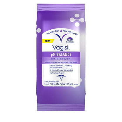 Vagisil Daily Freshening Wipes Ph Balance 20 Count (3in)