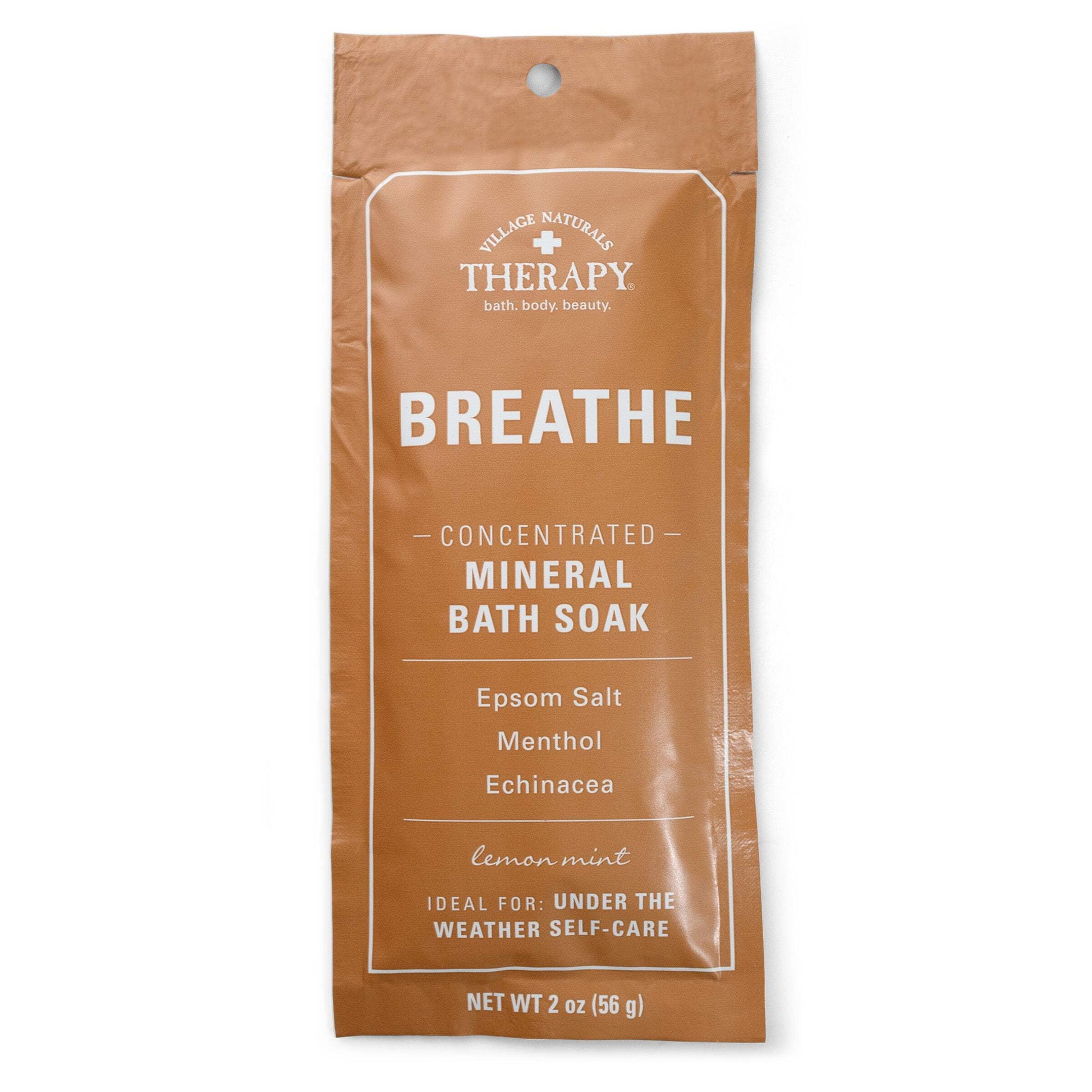 Village Nat. Mineral Bath Soak Breath Lemon Mint 2oz (12in)
