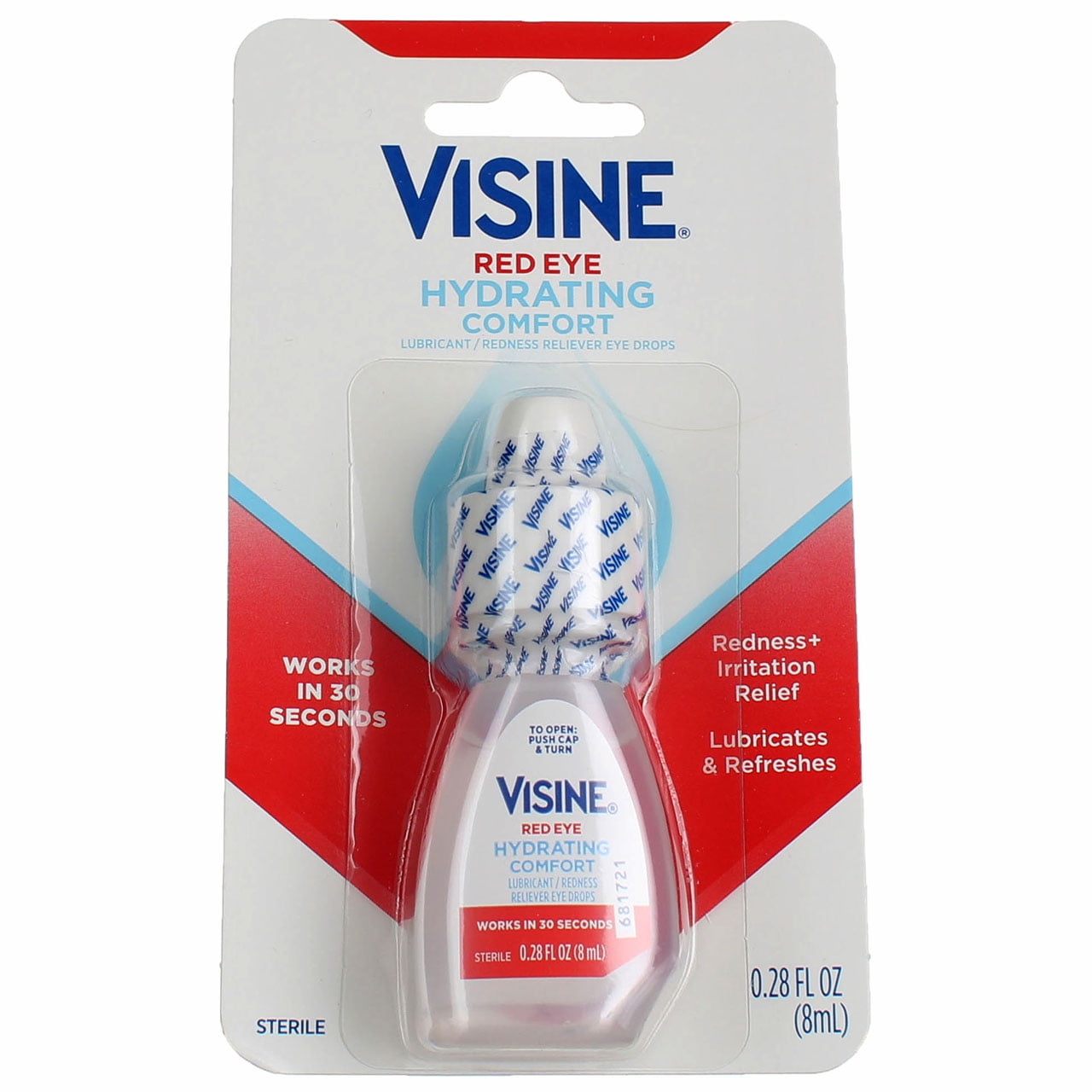 Visine Red Eye Hydrating Comfort Redness Relief Lubricating Eye Drops, 0.28 oz