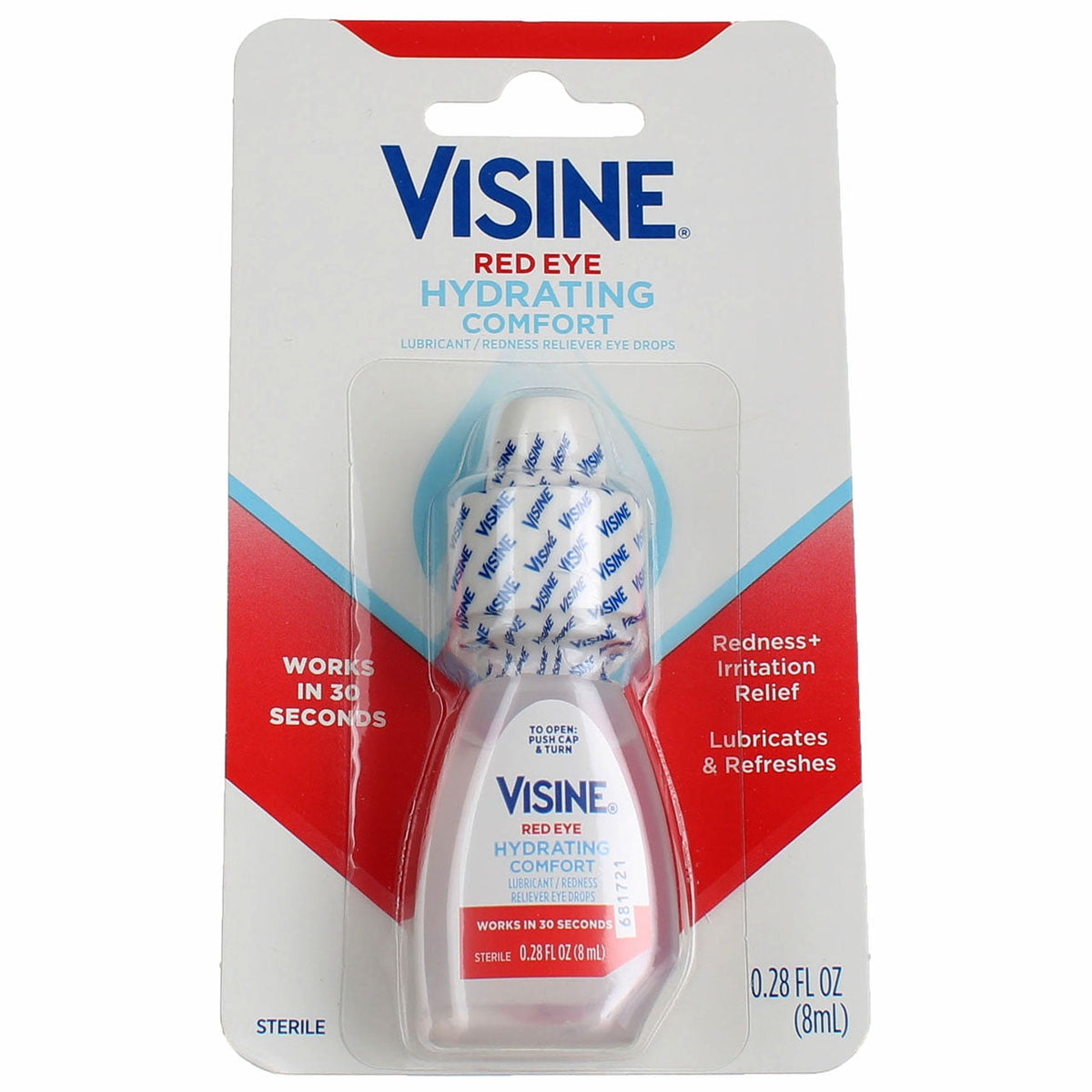 Visine Red Eye Hydrating Comfort Redness Relief Lubricating Eye Drops, 0.28 oz