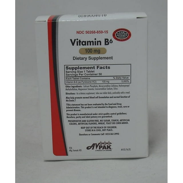 VITAMIN B6 100MG TAB 50 (5X10) UD