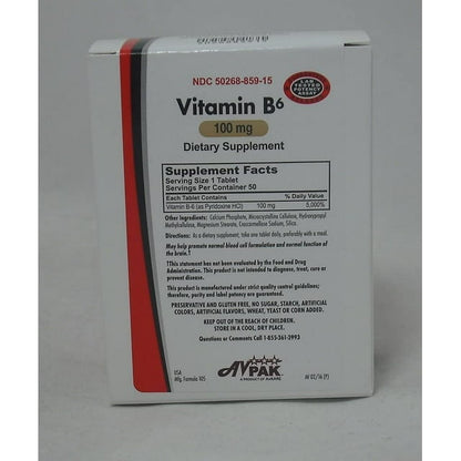 VITAMIN B6 100MG TAB 50 (5X10) UD