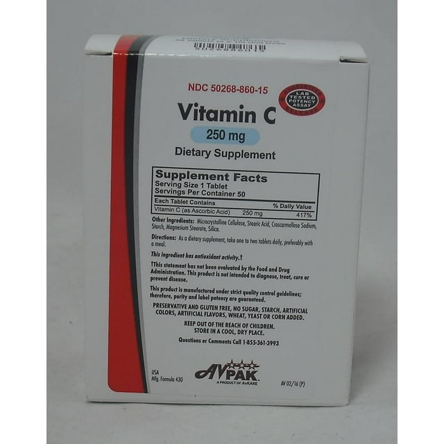 VITAMIN C 250 MG TAB 50 (5X10) UD