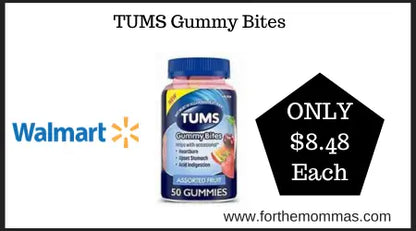 TUMS GUMMY BITES ASSORTED FRUIT GMY 50CT