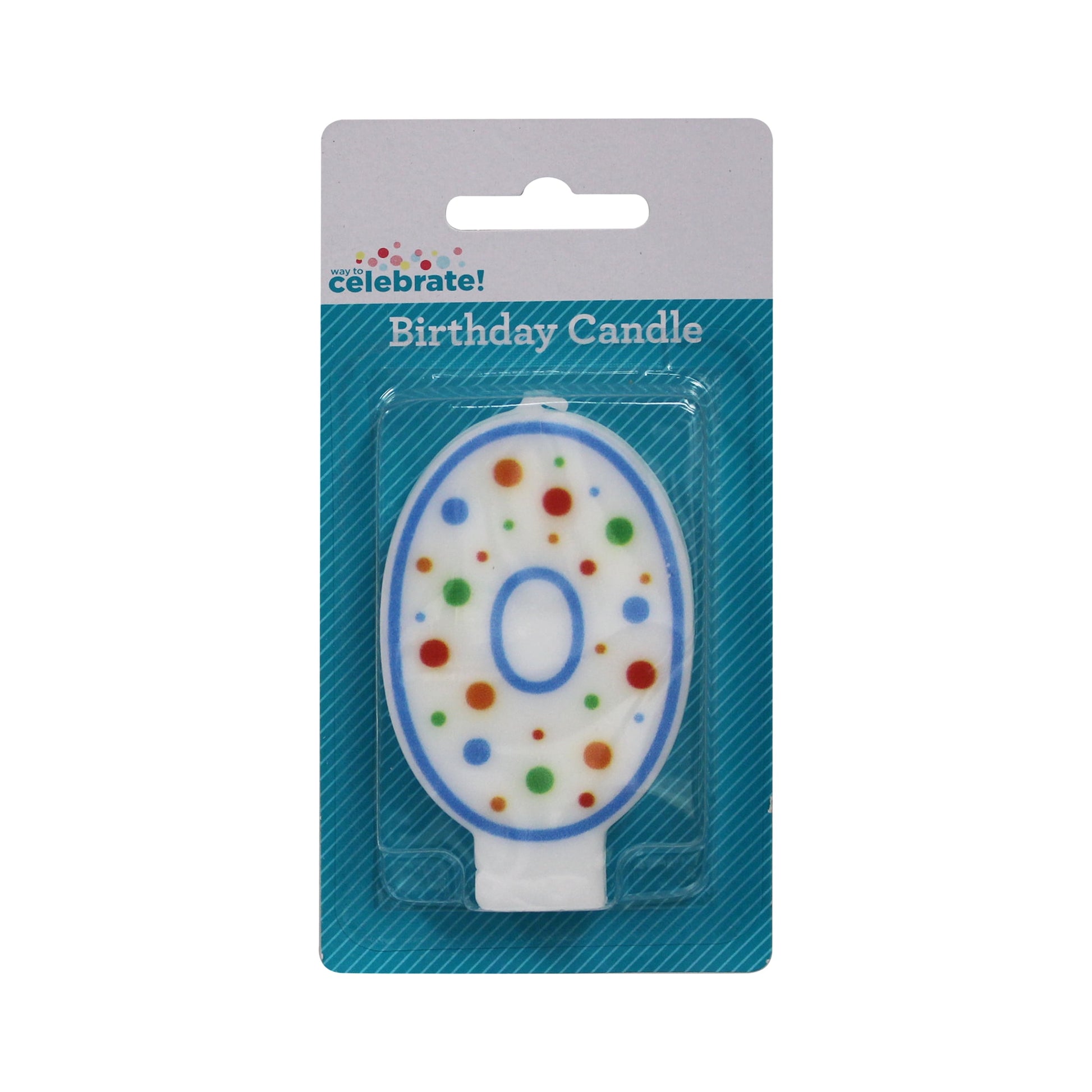 Unique Vibrant Rainbow Border Birthday Candle - Number 0