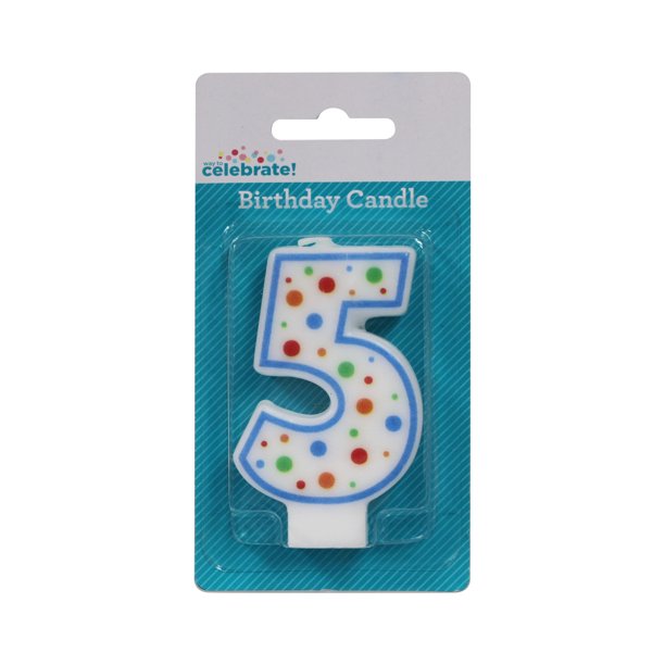 Unique Vibrant Rainbow Border Birthday Candle - Number 5