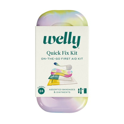 Welly Kid's Quick Fix First Aid Bandage Travel Kit - Colorwash, 24 count