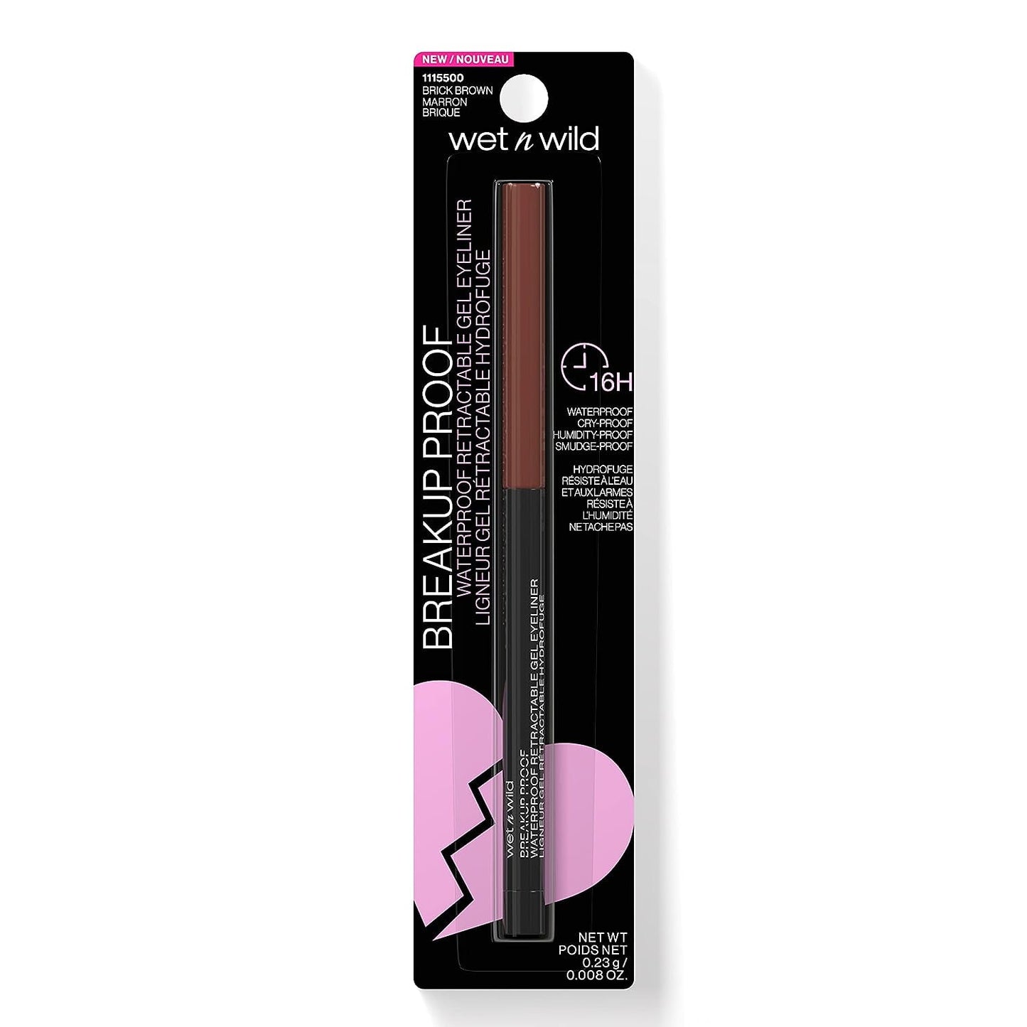 wet n wild Waterproof Retractable Gel Eyeliner - Brick Brown, 0.008 oz