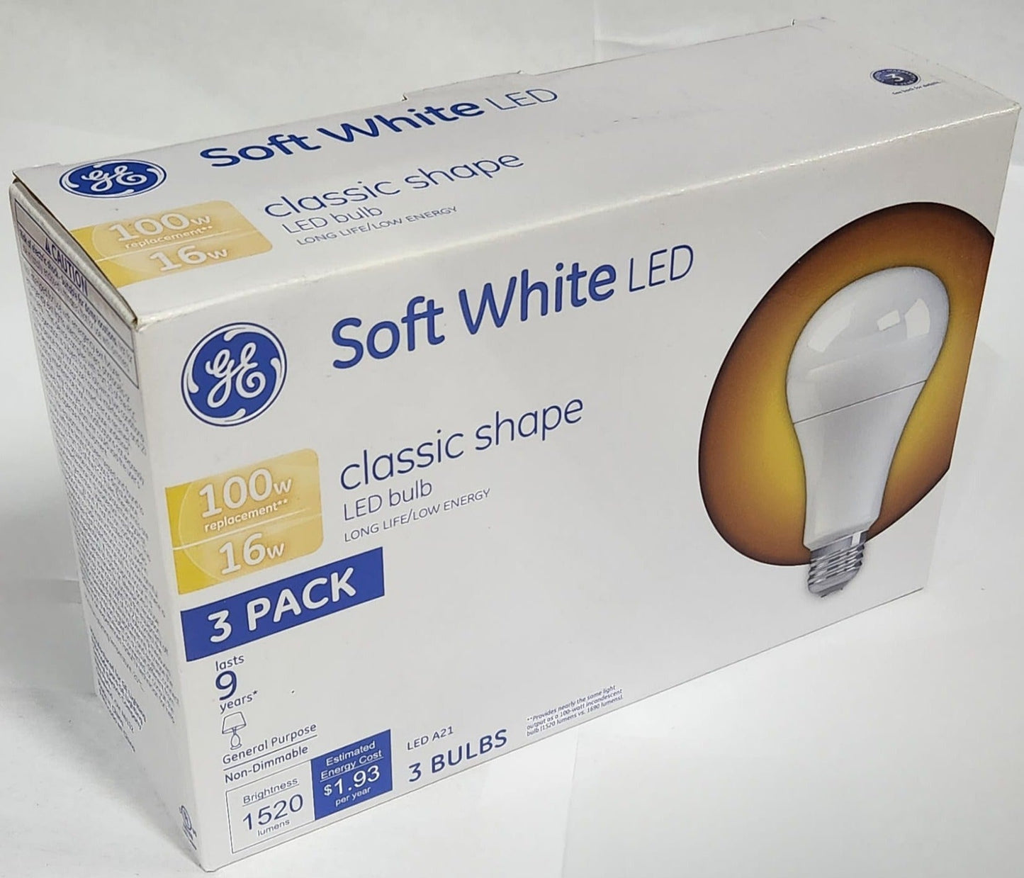 GE 50/100/150W A21 Reveal Soft White Light Bulb