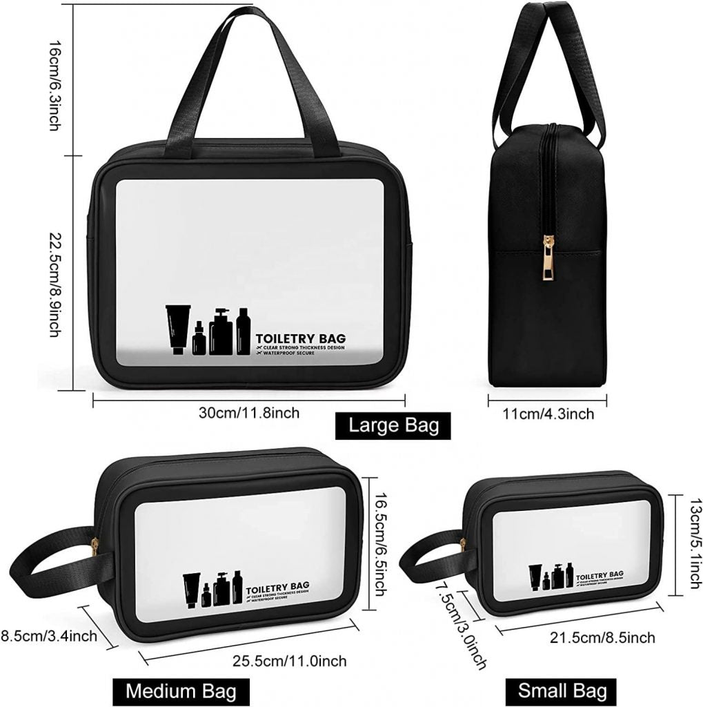 scünci Gray PVC Toiletry Bag