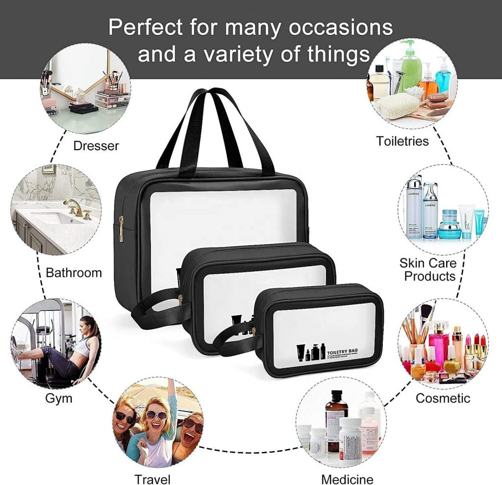 scünci Gray PVC Toiletry Bag