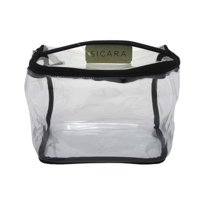Sicara Clear Cosmetic Bag Oval Train Case (5.5X7.5X4)