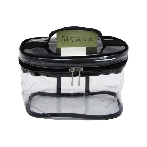 Sicara Clear Cosmetic Bag Oval Train Case (5.5X7.5X4)