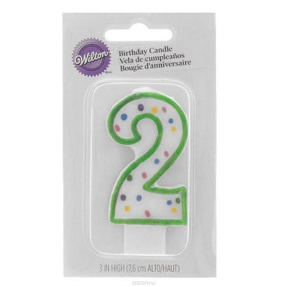 Wilton Numeral Birthday Candle Number 2 - Green