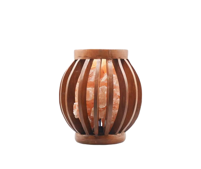 SALT LAMP W/WOOD BASKET