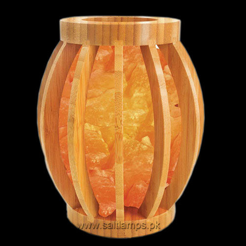 SALT LAMP W/WOOD BASKET