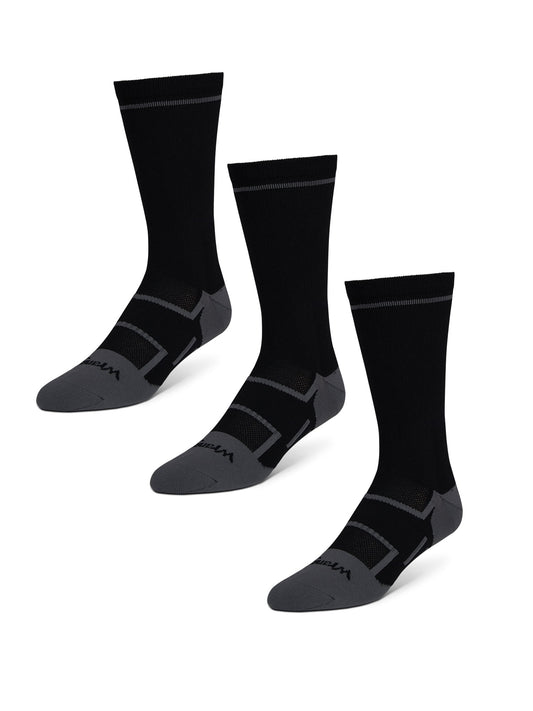 Russell Fashion Foot Men's Moderate Compression Crew Sock - Black, 1 pair