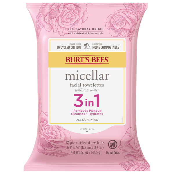 Burt's Bees Micellar Makeup Removing Towelettes with Rose Water