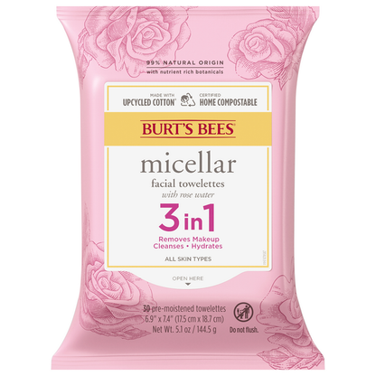 Burt's Bees Micellar Makeup Removing Towelettes with Rose Water