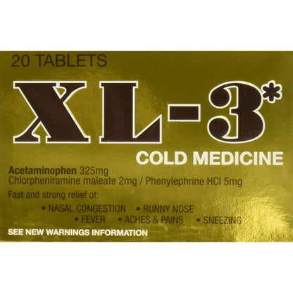 XL-3 COLD MEDICINE 20 CT