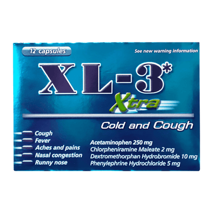 XL-3 Xtra Cold & Cough Capsules, 12 Ct