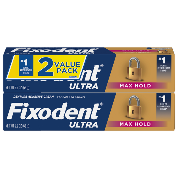 Fixodent Denture Adhesive Cream Ultra Max Hold 2.2oz