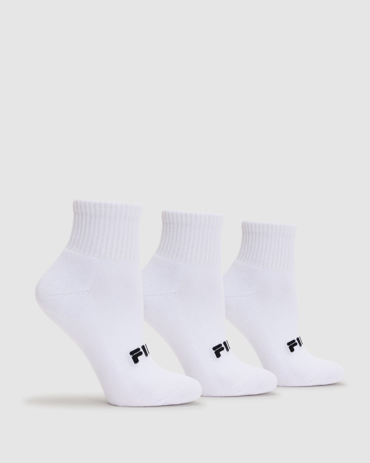 SOCKS MENS QTR WHT / GRY 3PK