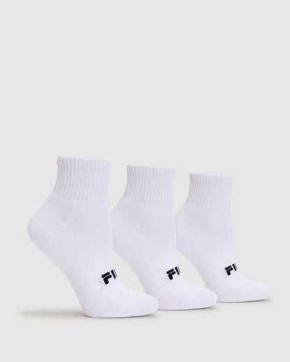 SOCKS MENS QTR WHT / GRY 3PK