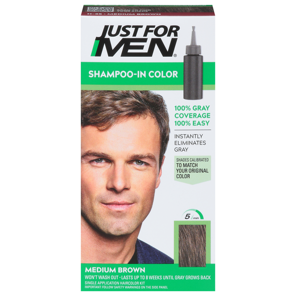 Just For Men Shampoo-In Hair Color - Medium Brown H-35