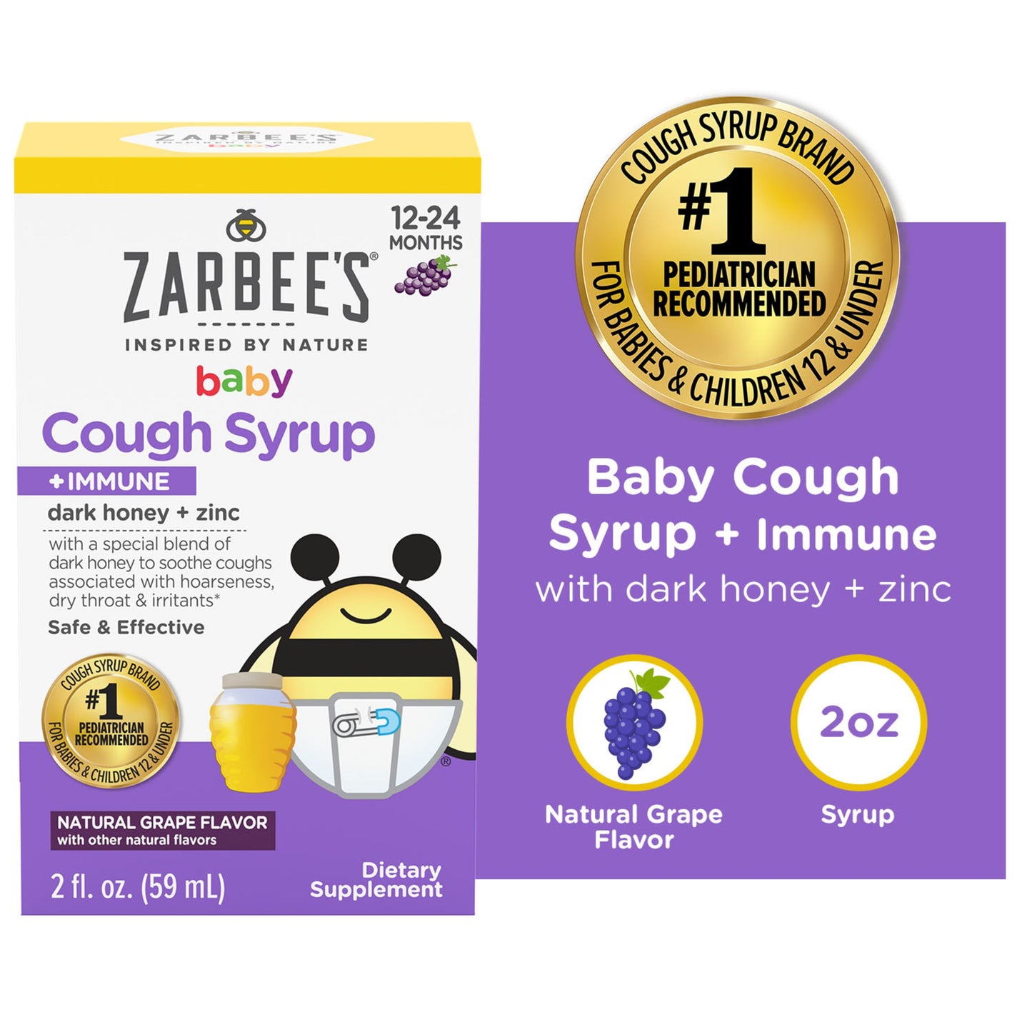 ZARBEES COUGH SYRUP BABY GRAPE 2OZ