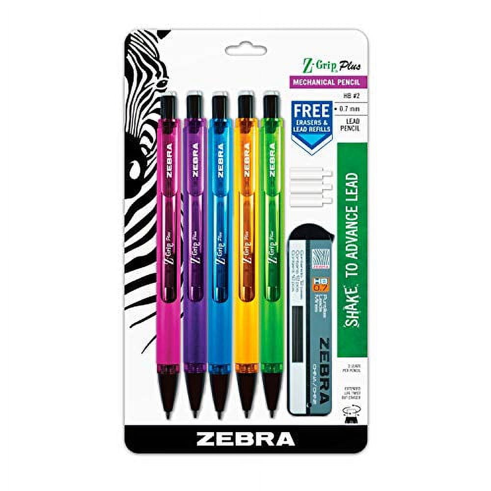 Zebra Pen Z-Grip Plus  0.7mm Mechanical Pencil with Lead and Erasers, 3 pack