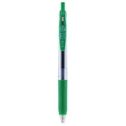 Zebra Sarasa Clip 0.5mm Gel Retractable Pens - Green, 12 ct