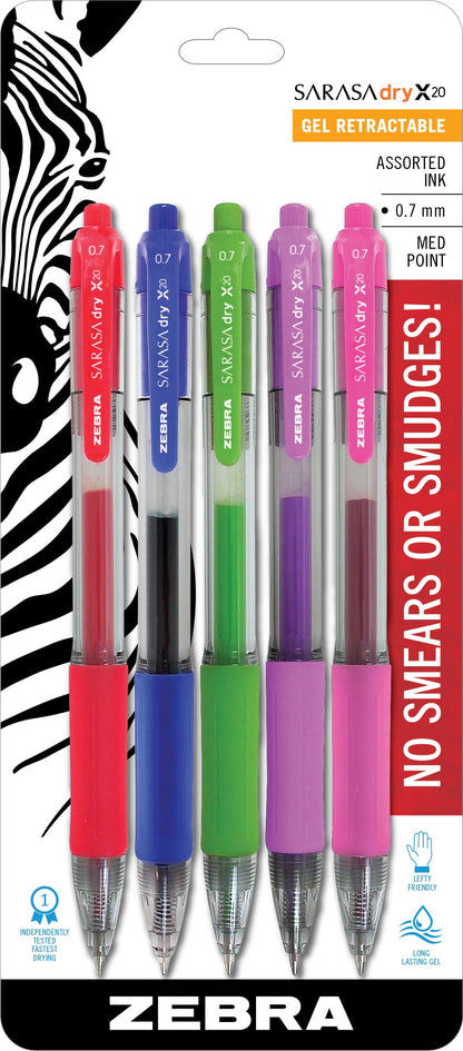 Zebra Sarasa Gel Retractable Black Ink 0. 7mm Mid Point.