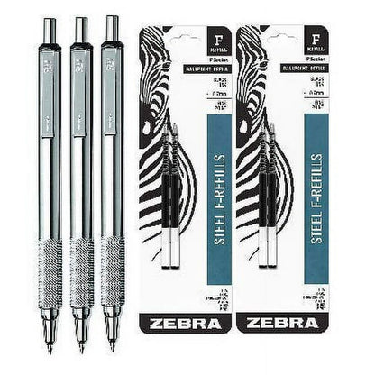 Zebra Durable Stainless Ballpoint Pen Black Ink