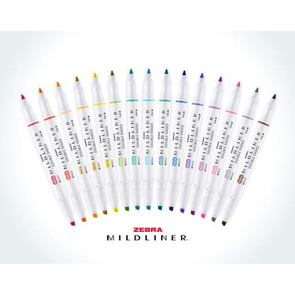 Zebra Mildliner Double Ended Highlighter - Assorted Colors, 15 pack