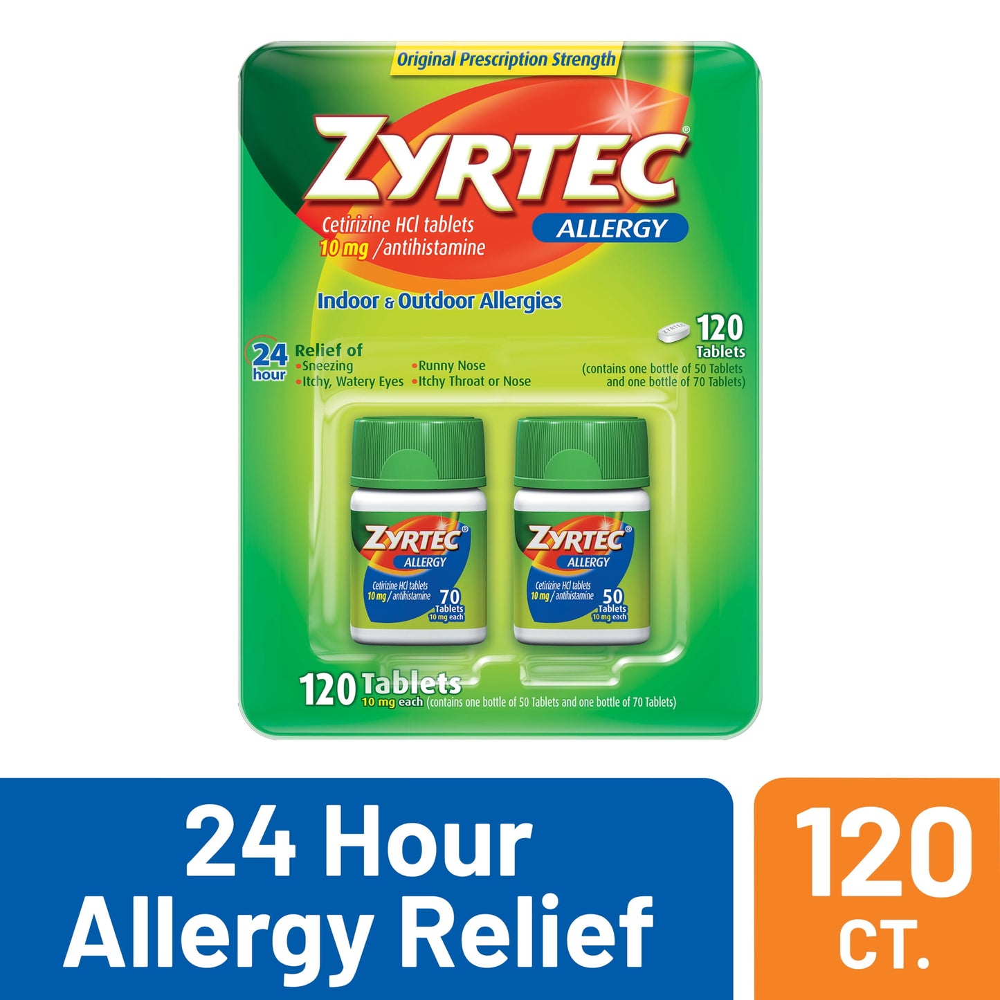 ZYRTEC ALLERGY D/F 10 MG CHEW TAB 24CT