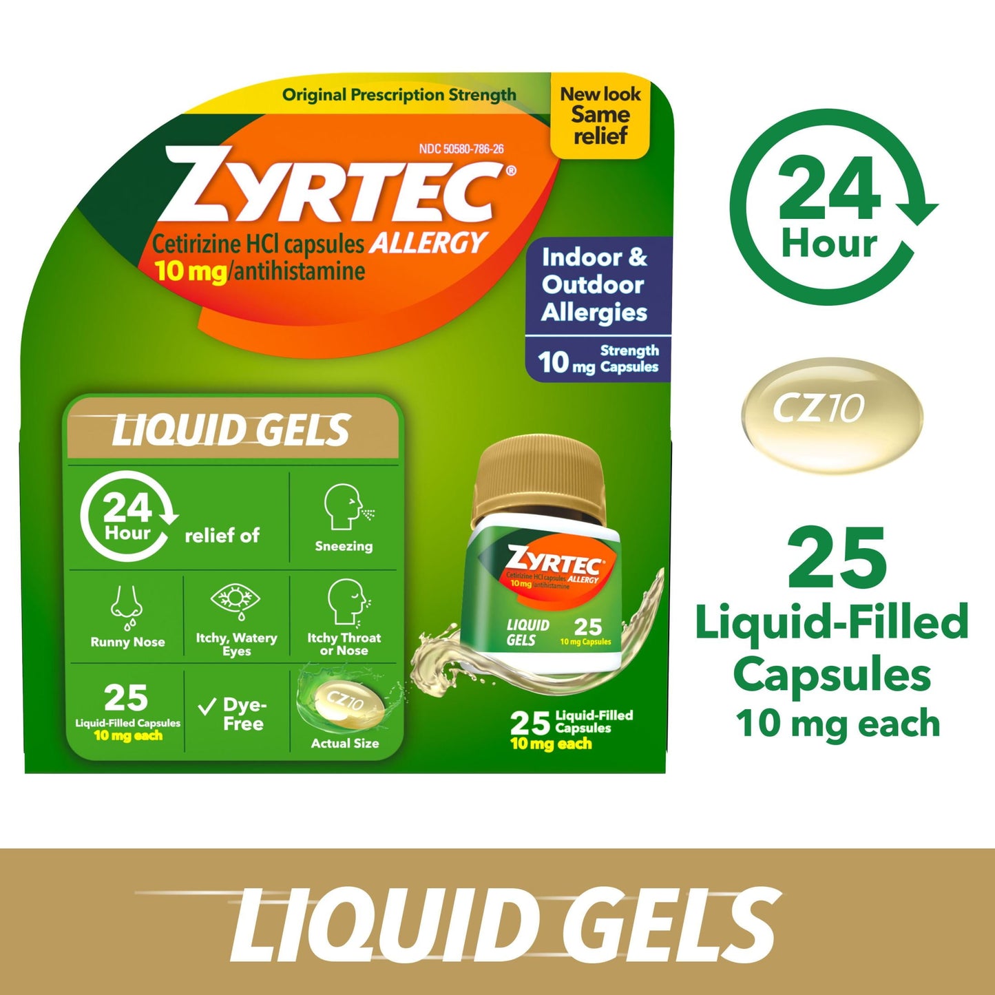 ZYRTEC ALLERGY GC 10MG 25LQGL 24H