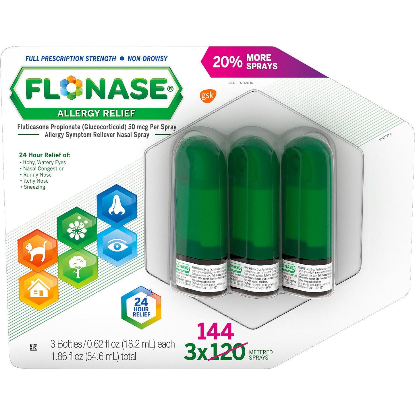 FLONASE HEADACHE ALLERGY RELIEF CPL 48CT