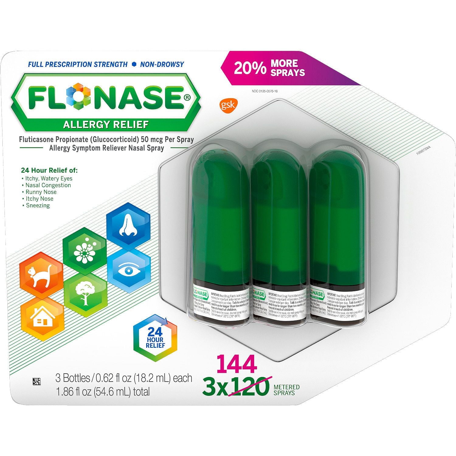 FLONASE HEADACHE ALLERGY RELIEF CPL 48CT
