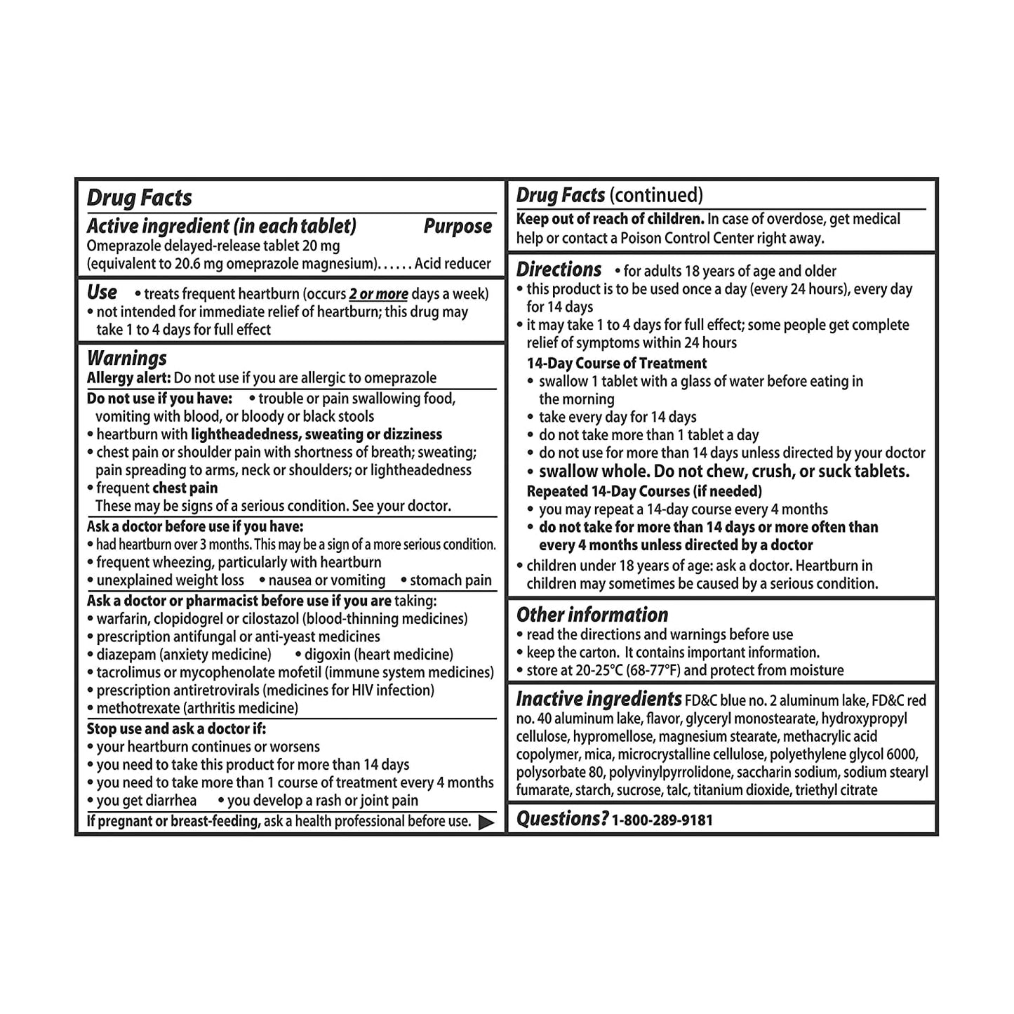 PRILOSEC OTC TB 20MG 14 WILDBERRY
