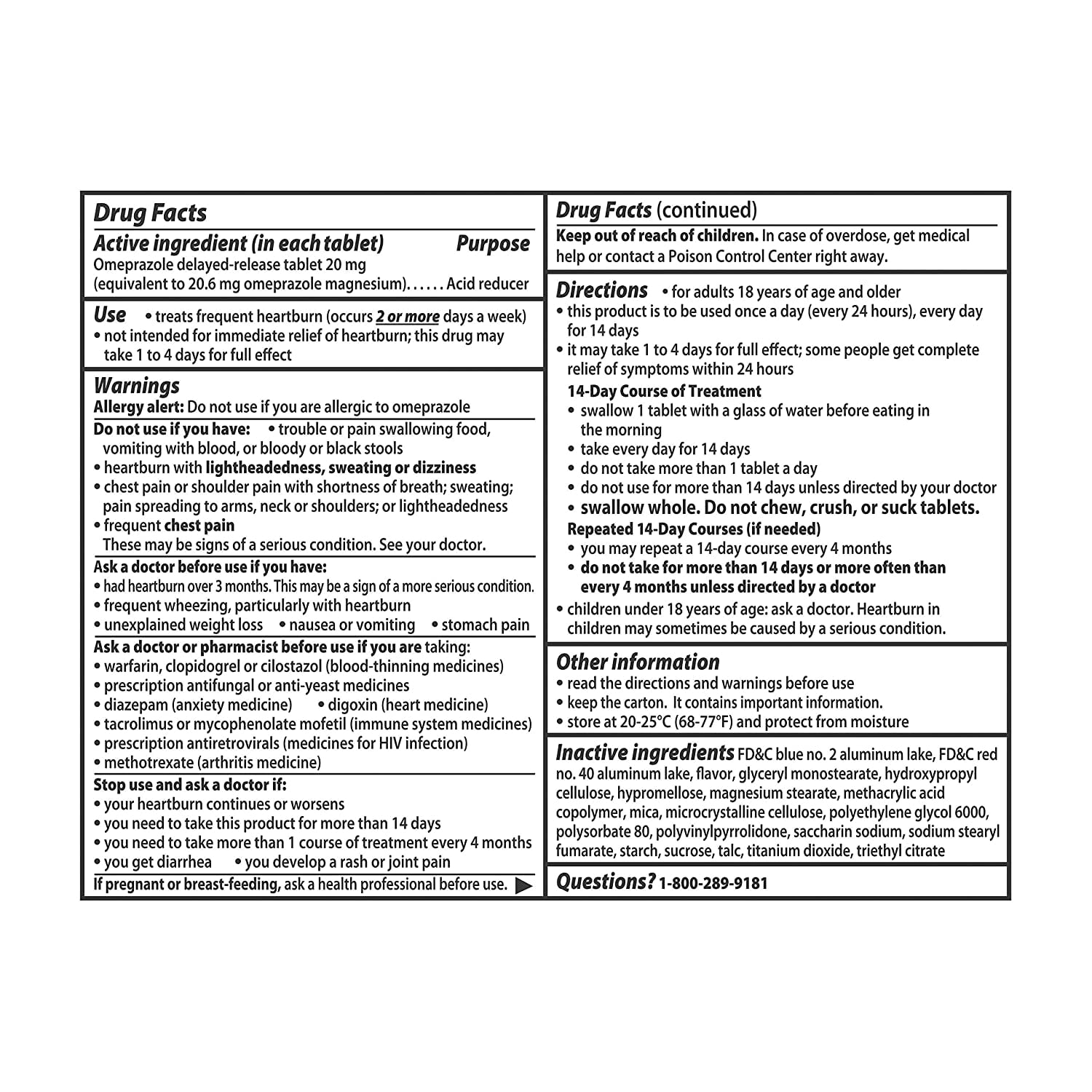 PRILOSEC OTC TB 20MG 14 WILDBERRY