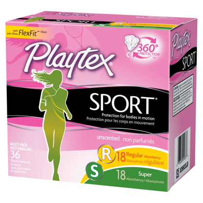 PLAYTEX SPORT TAMPONS MULTI REG/SUP 36CT